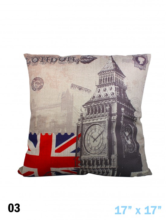 LONDON STYLE PRINT CUSHION & FILLER